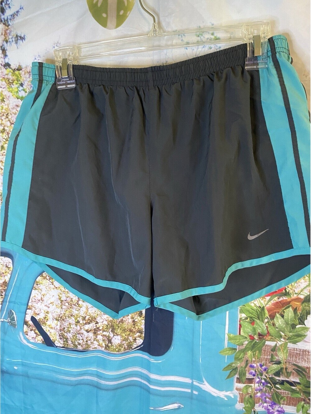 Women's Nike Dri Fit Running Shorts Dark Blue and Black Size Medium